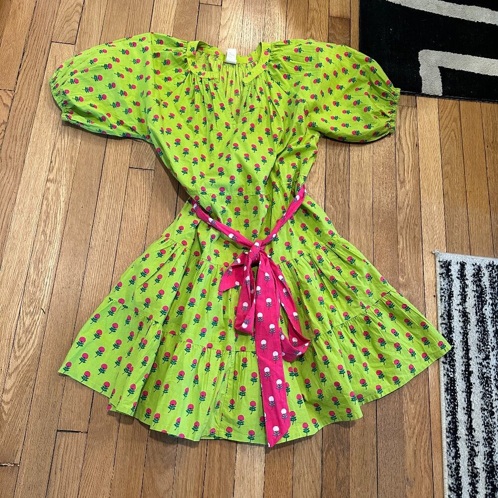 Printfresh Bouquet of Roses - It's a Date Dress - Limeade - M